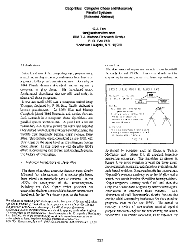 Deep Blue: Computer Chess and Massively Parallel Systems
